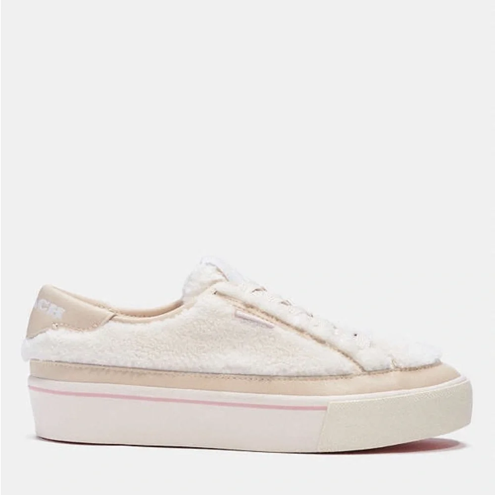 NWOB Coach Womens Citysole Leather and Faux Shearling Platform Sneakers, 9.5